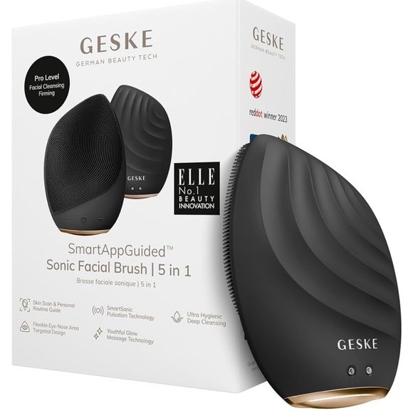 NWT GESKE Sonic Facial Brush 5 in 1 - Black - Picture 1 of 7